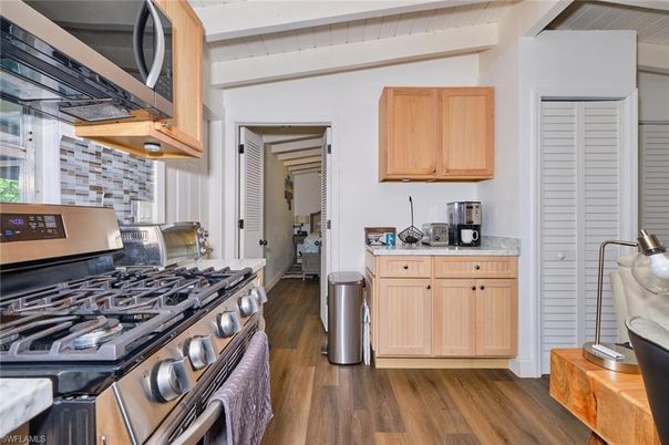 Interior, Kitchen, Stainless Steel Appliances, Wood Texture Flooring
