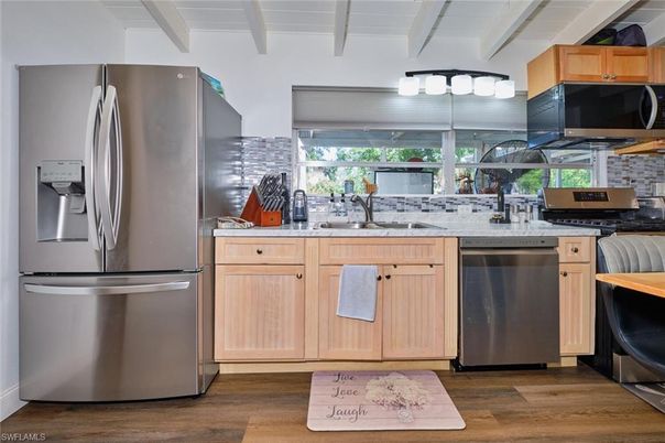 Interior, Kitchen, Stainless Steel Appliances, Wood Texture Flooring