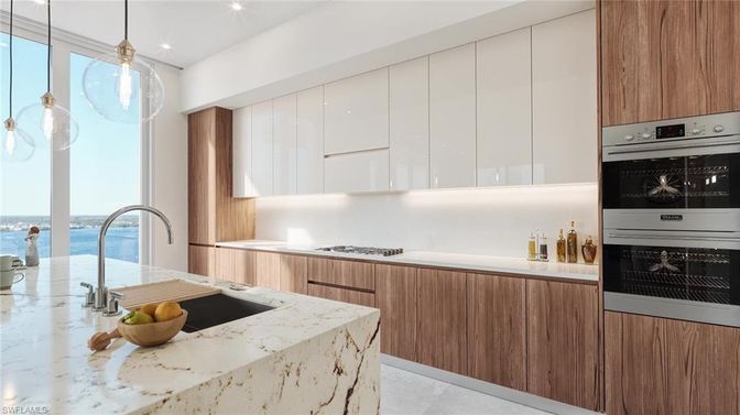 Interior, Kitchen, Pendant Lights, Recessed Lighting, Stainless Steel Appliances, Water