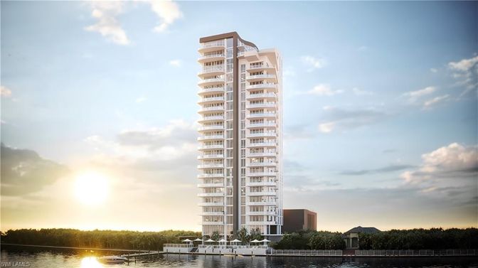 Exterior, Facade, Lake, Highrise