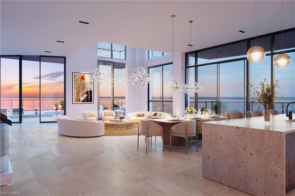 Dining room, Interior, Kitchen, Living room, Pendant Lights, Recessed Lighting, Water