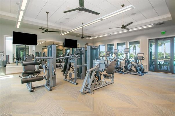 Fitness Equipment, Gym, Interior, Recessed Lighting