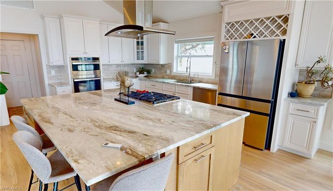 Interior, Kitchen, Stainless Steel Appliances, Wood Texture Flooring