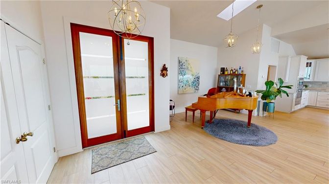 Interior, Pendant Lights, Piano, Wood Texture Flooring
