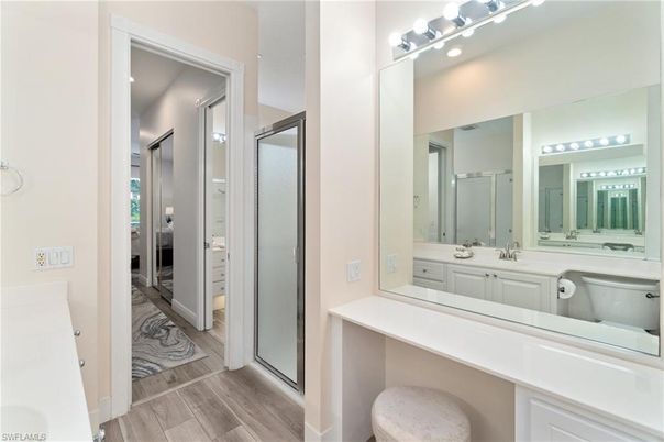 Bathroom, Dual Sink Vanities, Interior, Wood Texture Flooring