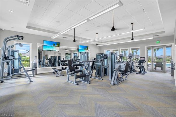 Fitness Equipment, Gym, Interior, Pendant Lights, Recessed Lighting