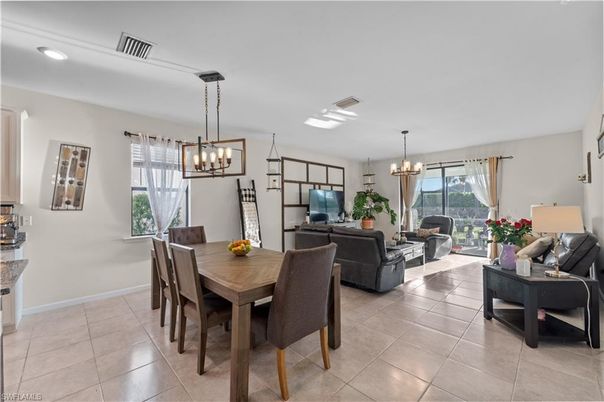 Chandelier, Dining room, Fireplace, Interior, Living room, Pendant Lights, Recessed Lighting