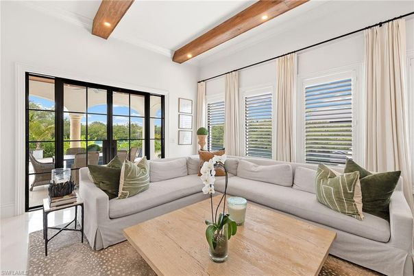 Interior, Living room, Recessed Lighting, Wooden Beams