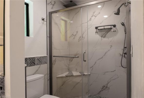 Bathroom, Glass Shower, Interior, Marble Walls