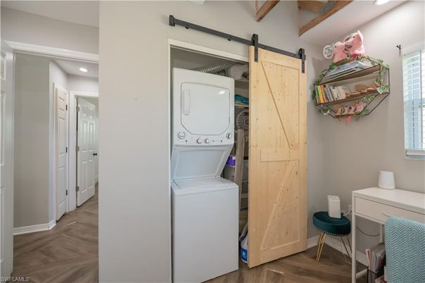 Interior, Recessed Lighting, Utility Closets, Washer, Wood Texture Flooring