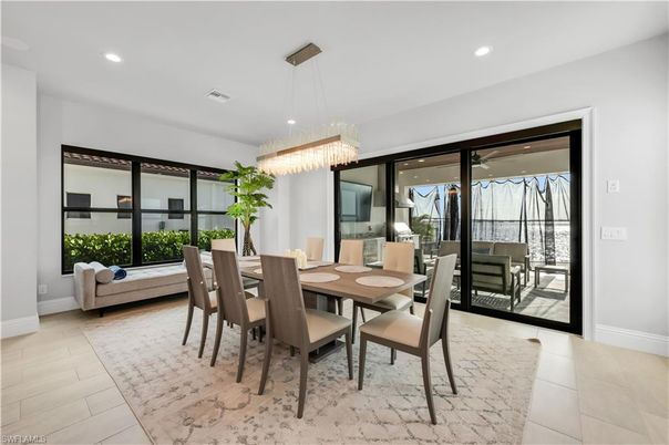 Chandelier, Dining room, Interior, Recessed Lighting