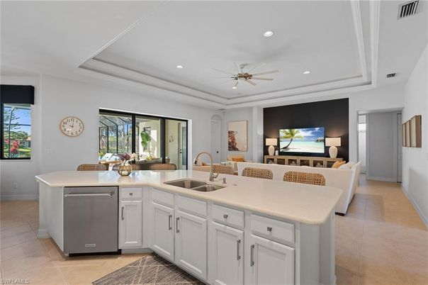 Dining room, Interior, Kitchen, Living room, Recessed Lighting