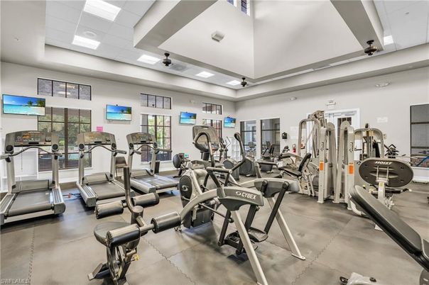 Fitness Equipment, Gym, Interior, Recessed Lighting