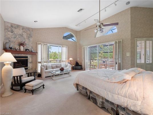 Bedroom, Fireplace, Interior, Living room, Recessed Lighting