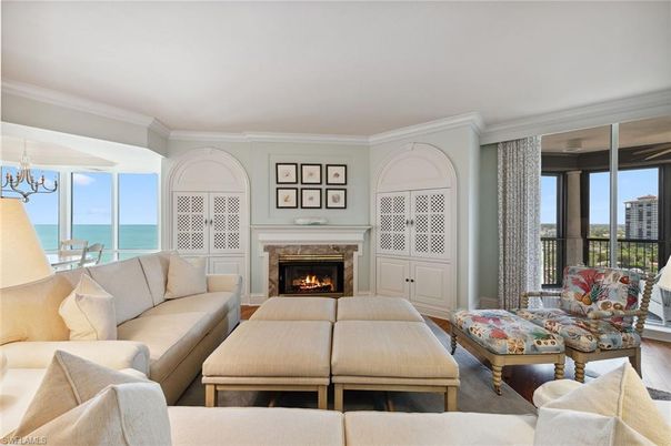 Chandelier, Fireplace, Interior, Living room, Water, Wood Texture Flooring