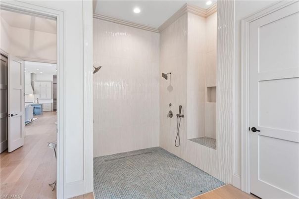 Bathroom, Interior, Recessed Lighting, Wood Texture Flooring