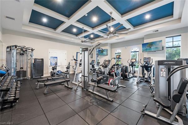 Fitness Equipment, Gym, Interior, Recessed Lighting