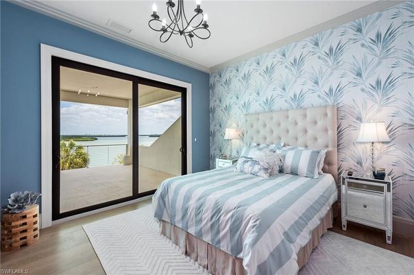 Bedroom, Chandelier, Interior, Wood Texture Flooring