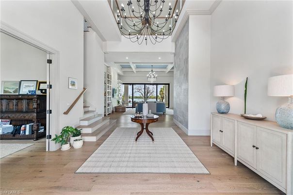 Chandelier, Interior, Recessed Lighting, Wood Texture Flooring