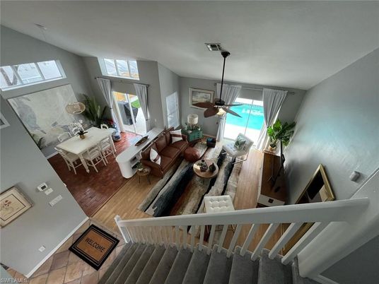 Dining room, Interior, Living room, Pendant Lights, Wood Texture Flooring