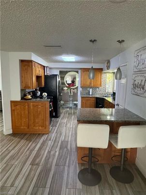 Interior, Kitchen, Pendant Lights, Wood Texture Flooring
