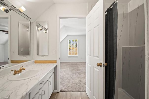 Bathroom, Dual Sink Vanities, Interior, Wood Texture Flooring