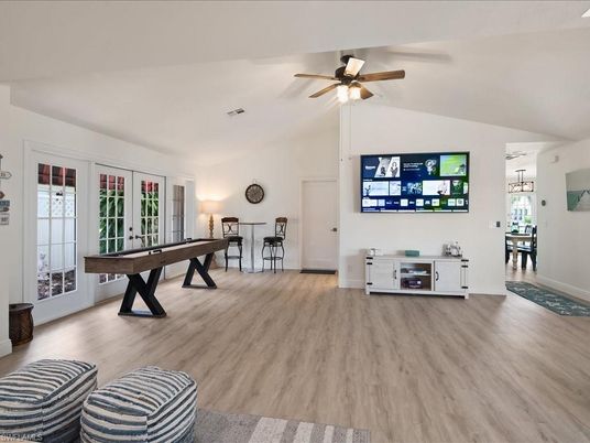 Billiard Table, Game Room, Interior, Wood Texture Flooring