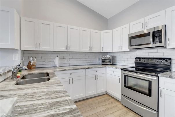 Interior, Kitchen, Stainless Steel Appliances, Wood Texture Flooring