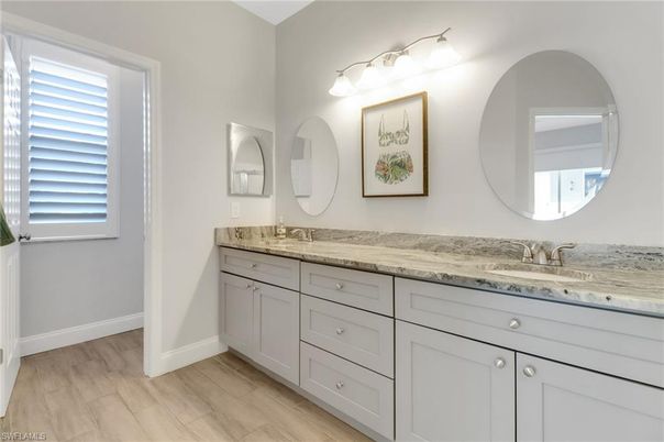Bathroom, Dual Sink Vanities, Interior, Wood Texture Flooring
