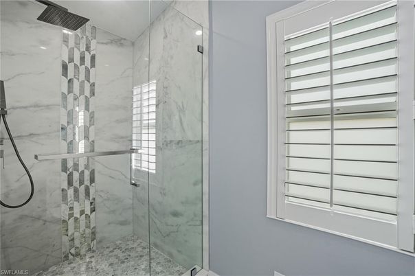 Bathroom, Glass Shower, Interior, Marble Walls