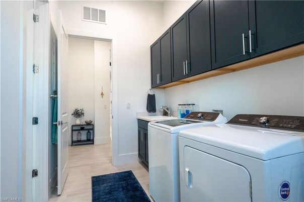 Interior, Washer, Wood Texture Flooring