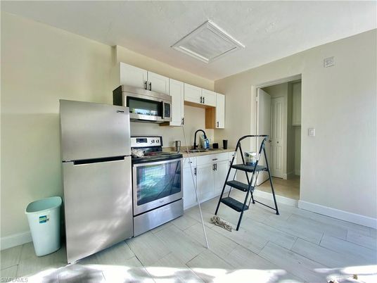 Interior, Kitchen, Stainless Steel Appliances, Wood Texture Flooring