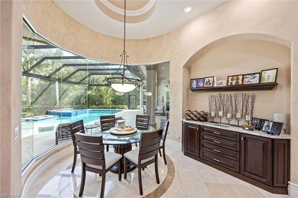 Dining room, Glass Ceilings, Interior, Pendant Lights, Pool, Recessed Lighting, Sun Room