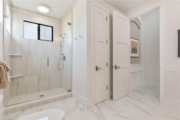 Bathroom, Glass Shower, Interior, Marble