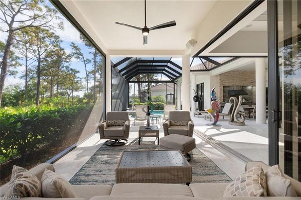 Glass Ceilings, Interior, Living room, Pool, Stone Walls, Sun Room