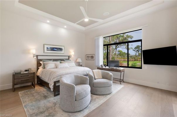Bedroom, Home Office, Interior, Recessed Lighting, Wood Texture Flooring