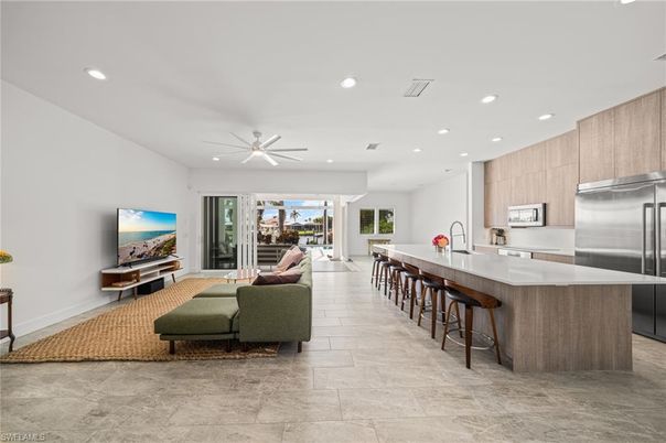 Interior, Kitchen, Living room, Recessed Lighting, Stainless Steel Appliances