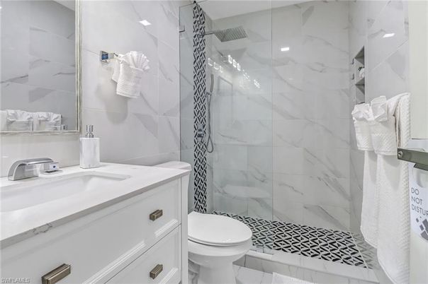 Bathroom, Glass Shower, Interior, Marble Walls