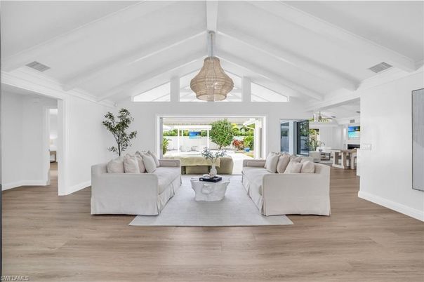 Dining room, Interior, Living room, Pendant Lights, Wood Texture Flooring