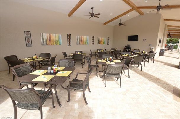 Dining room, Interior, Recessed Lighting, Wooden Beams