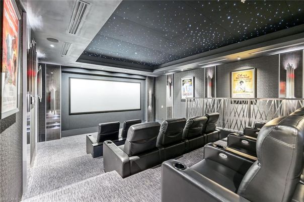 Home Theatre Room, Interior, Projection Screen, Recessed Lighting, Theatre Room