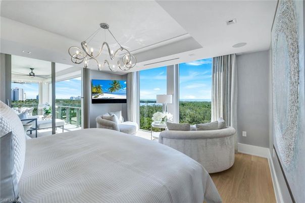 Bedroom, Chandelier, Interior, Wood Texture Flooring