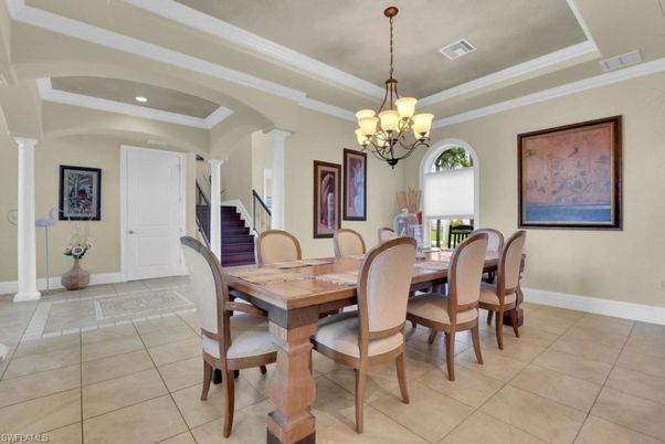 Chandelier, Dining room, Interior, Recessed Lighting