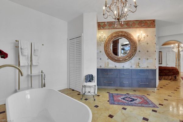 Bathroom, Chandelier, Dual Sink Vanities, Free Standing Baths, Interior