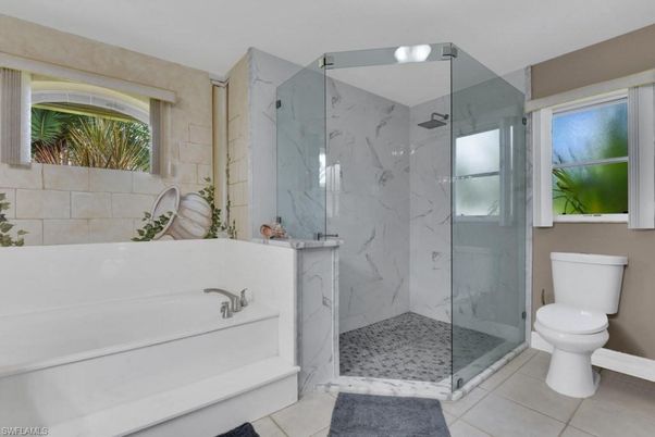 Bathroom, Glass Shower, Interior, Marble Walls