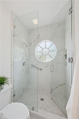 Bathroom, Glass Shower, Interior, Marble Walls
