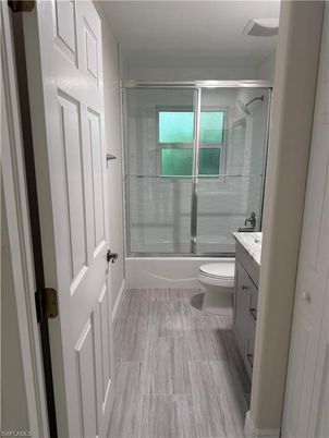 Bathroom, Glass Shower, Interior, Wood Texture Flooring