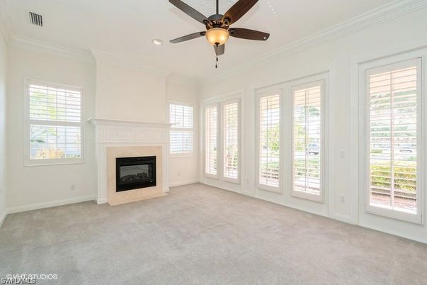 Empty room, Fireplace, Interior, Recessed Lighting