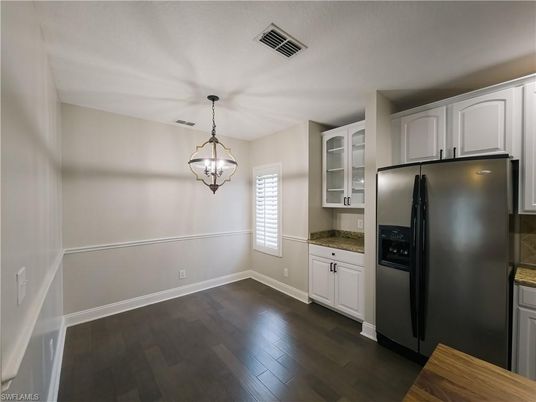 Interior, Kitchen, Pendant Lights, Wood Texture Flooring