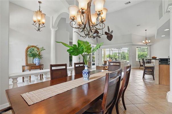 Chandelier, Dining room, Interior, Recessed Lighting